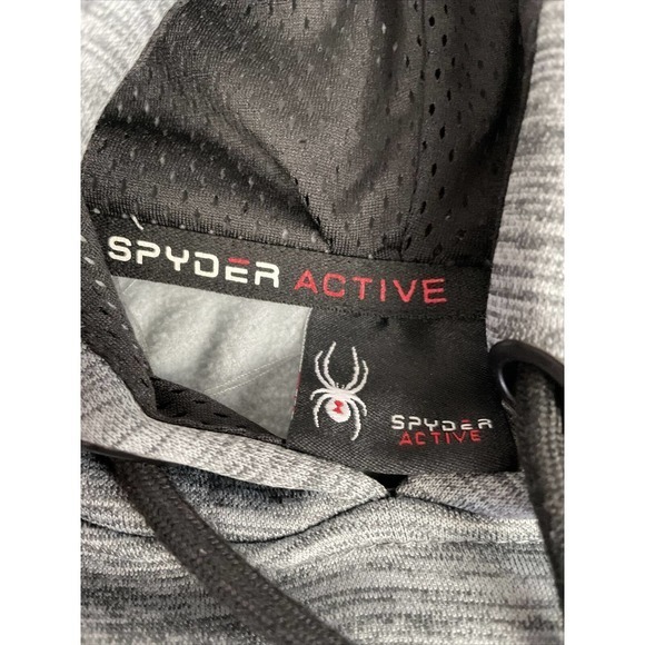 SPYDER Active Sweatshirt Hooded Hoodie Size Medium See Measurements Pockets - Picture 7 of 15